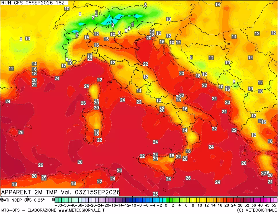 mappa Temp percepita