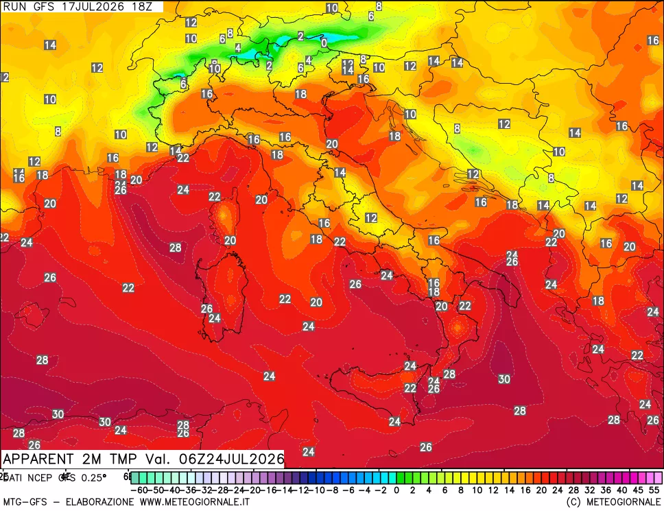mappa Temp percepita