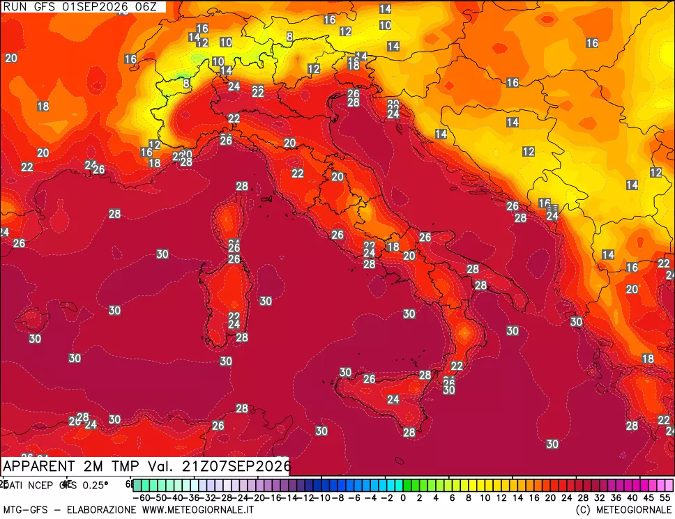mappa Temp percepita