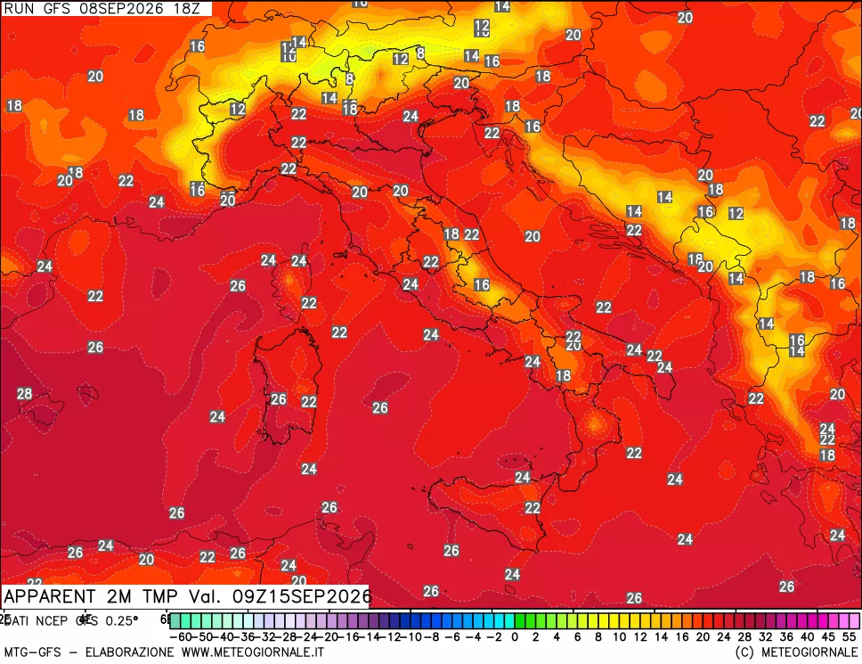 mappa Temp percepita