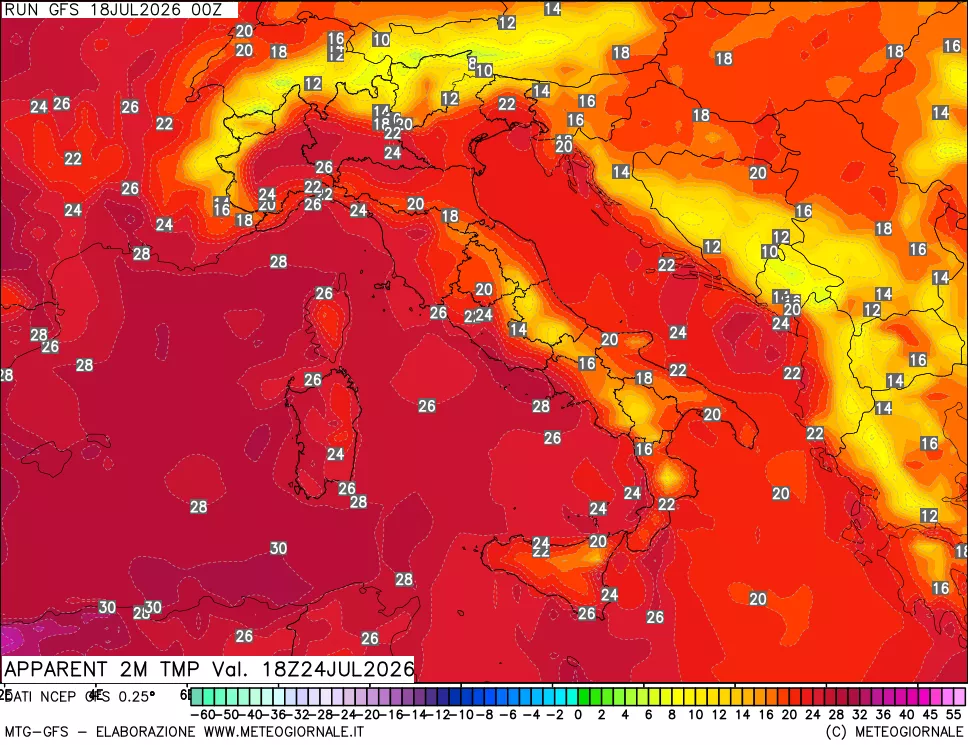 mappa Temp percepita
