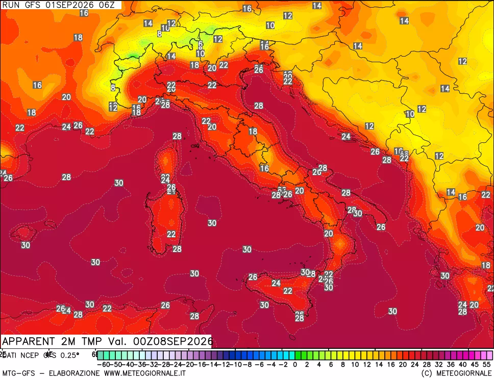 mappa Temp percepita