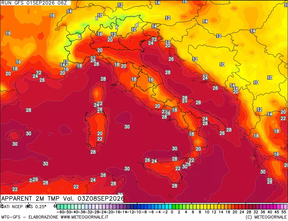 mappa Temp percepita