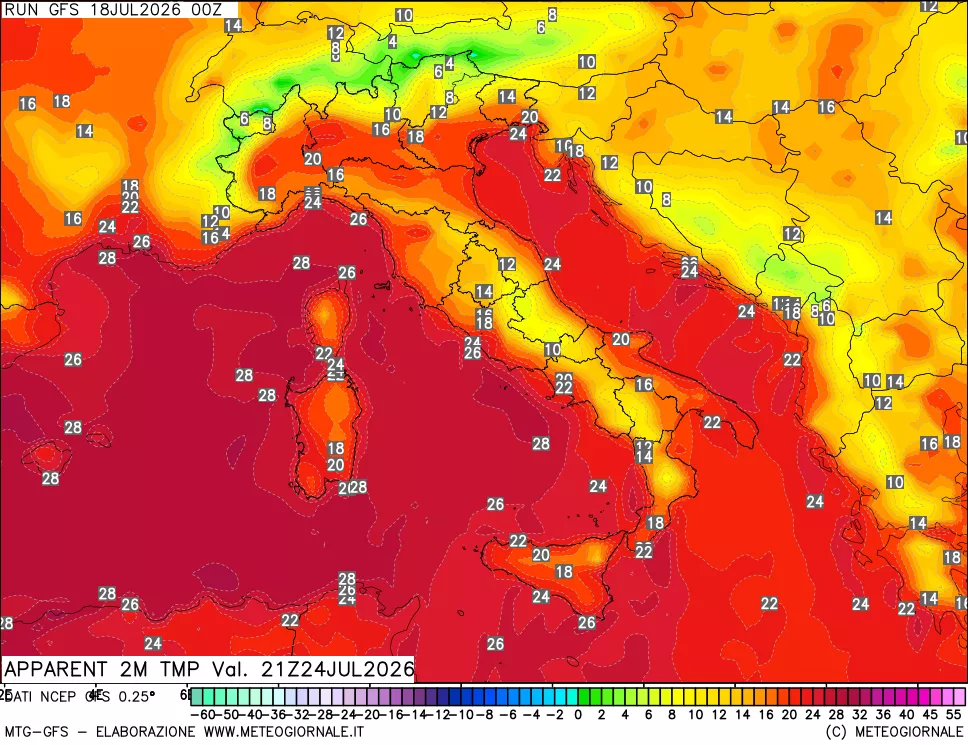 mappa Temp percepita