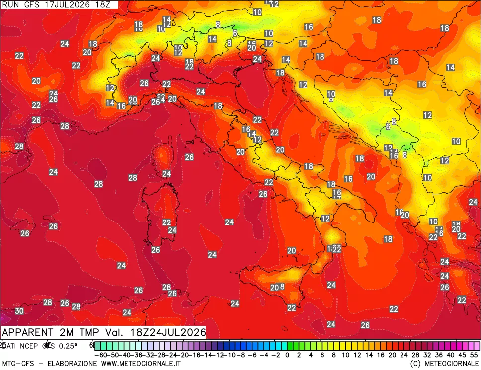 mappa Temp percepita