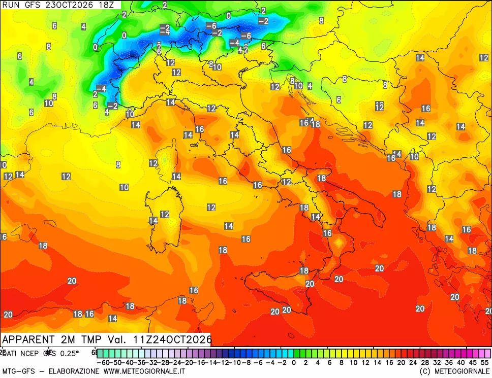 mappa Temp percepita