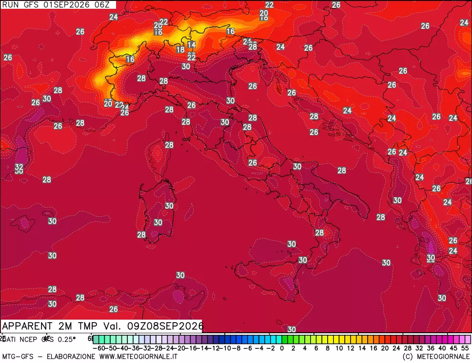 mappa Temp percepita