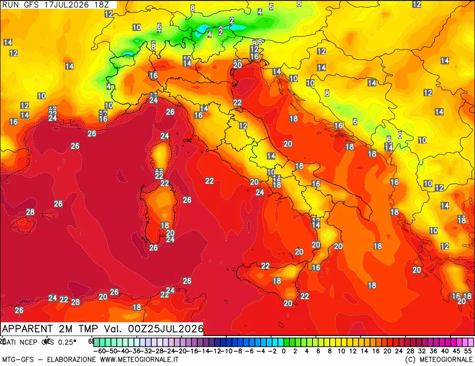 mappa Temp percepita
