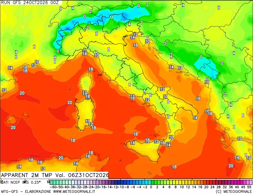mappa Temp percepita