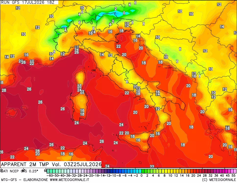 mappa Temp percepita