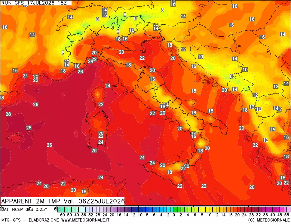 mappa Temp percepita