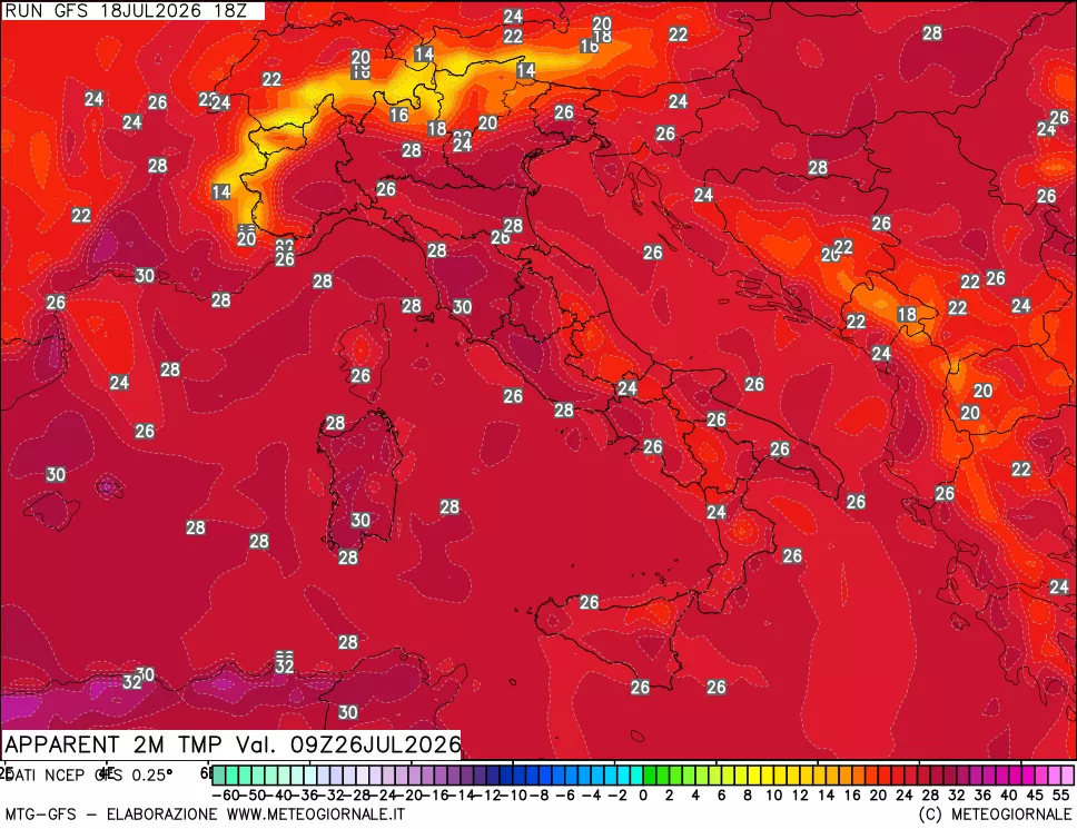 mappa Temp percepita