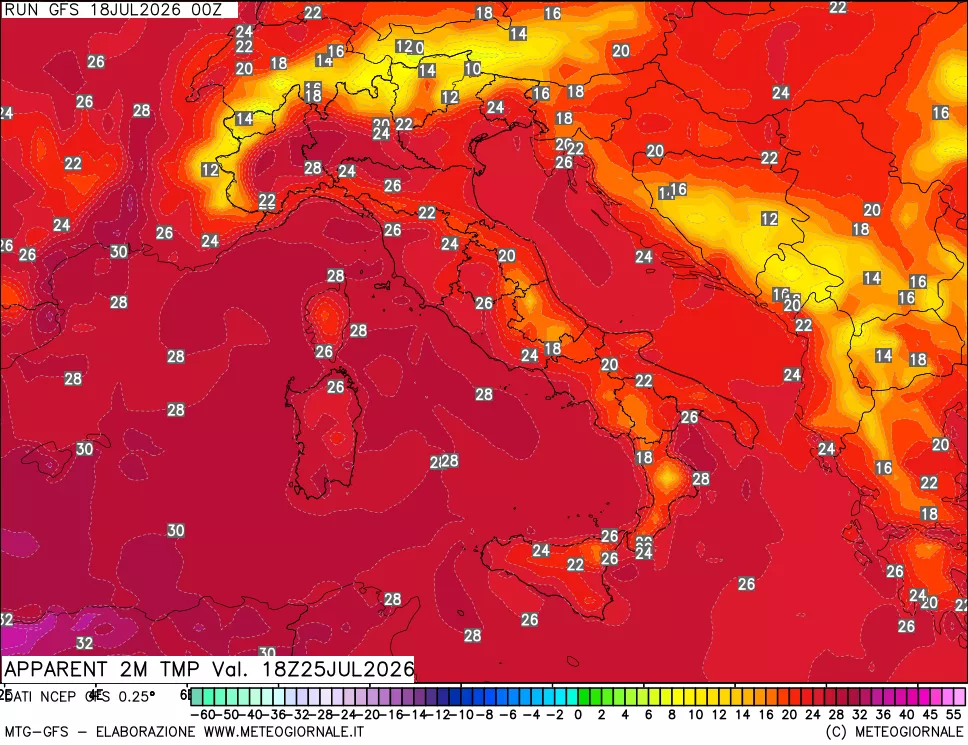 mappa Temp percepita
