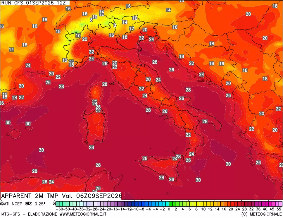 mappa Temp percepita