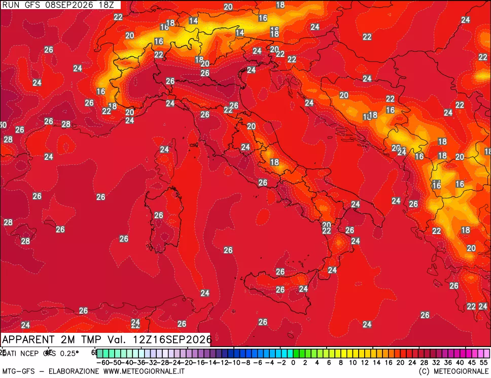 mappa Temp percepita