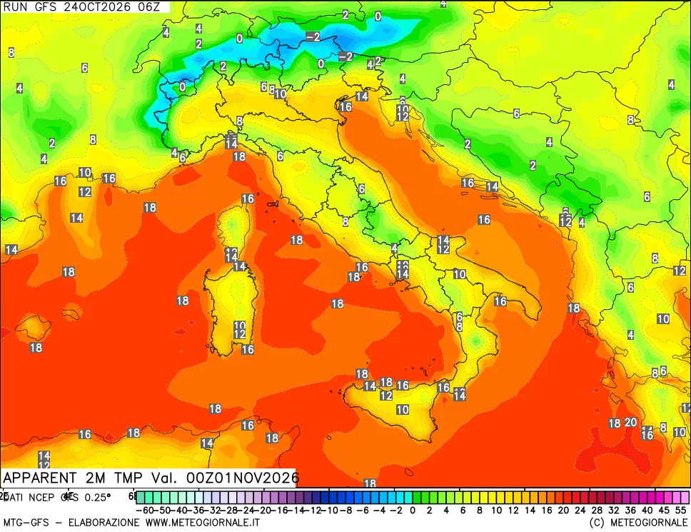 mappa Temp percepita