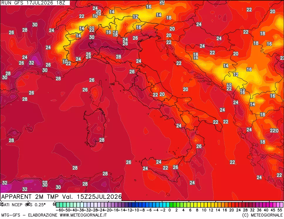 mappa Temp percepita