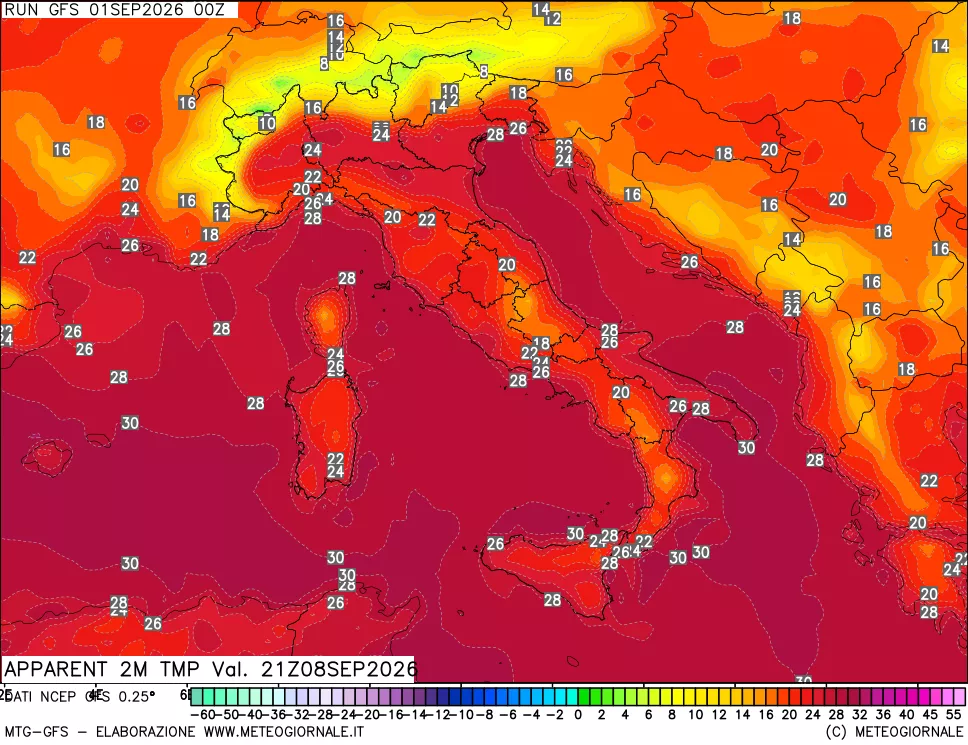 mappa Temp percepita