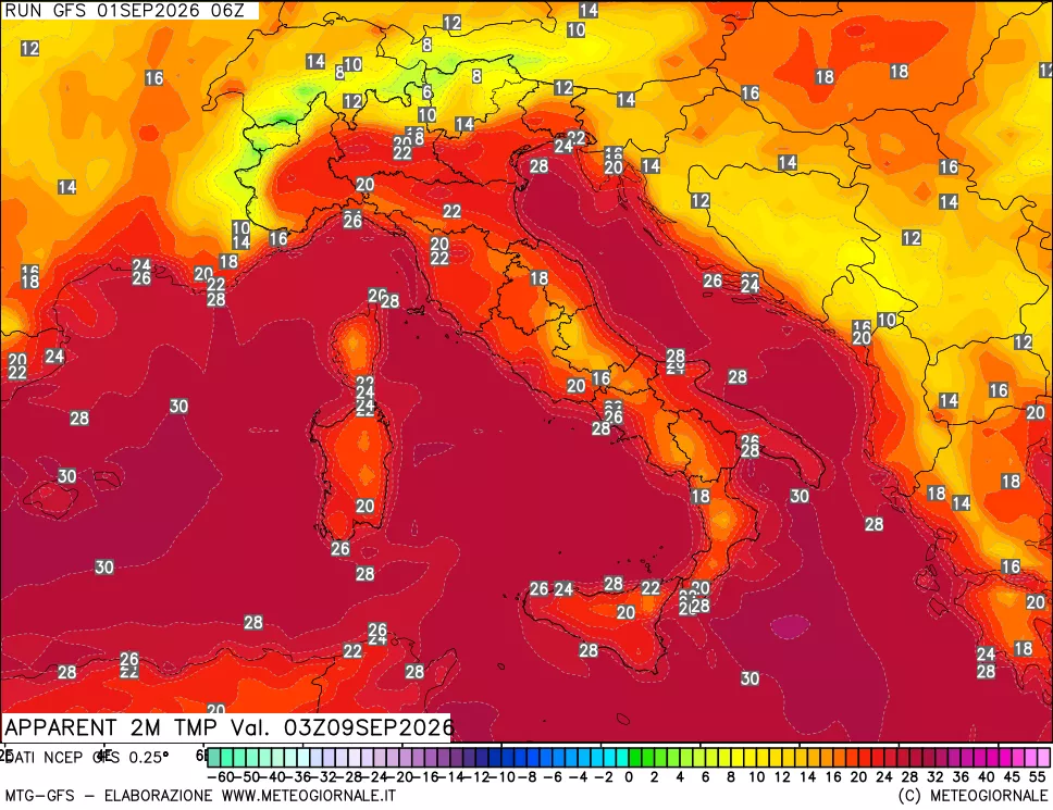 mappa Temp percepita