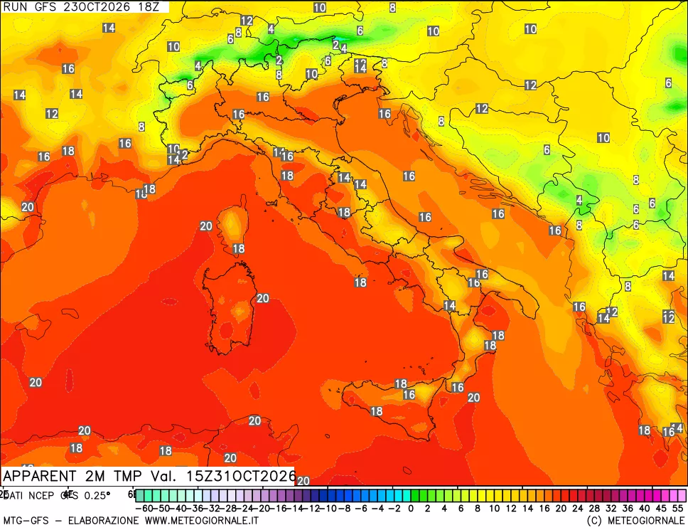 mappa Temp percepita