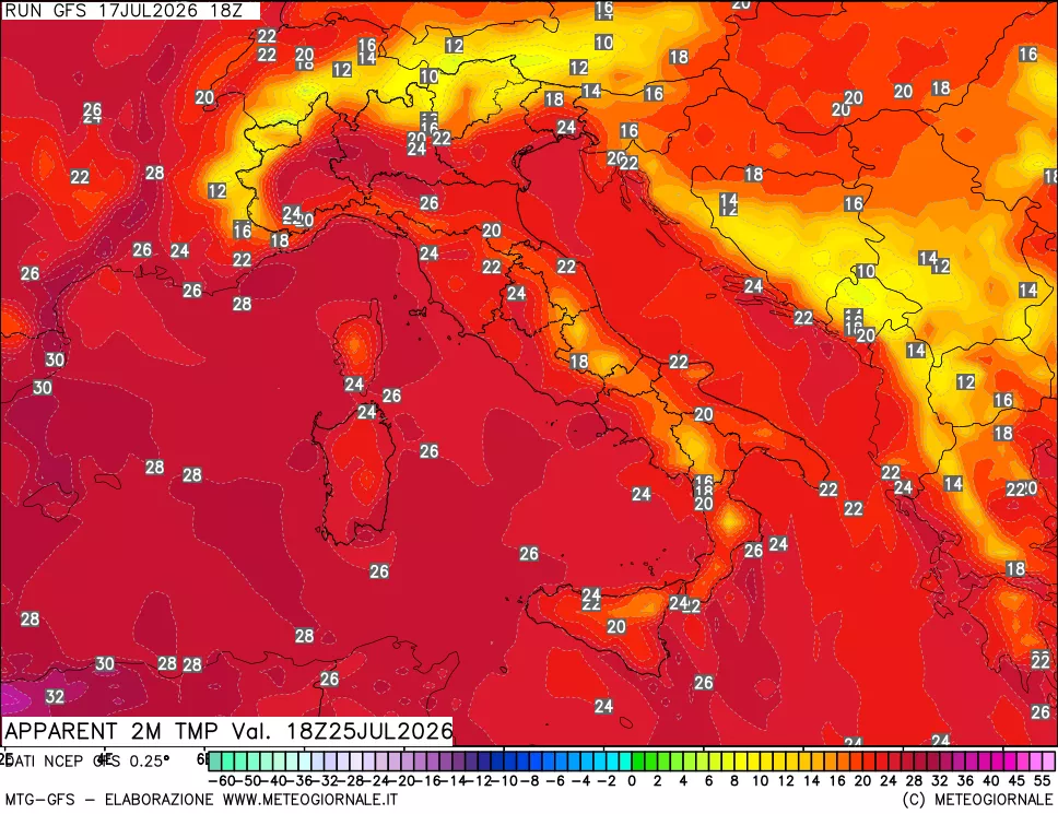 mappa Temp percepita