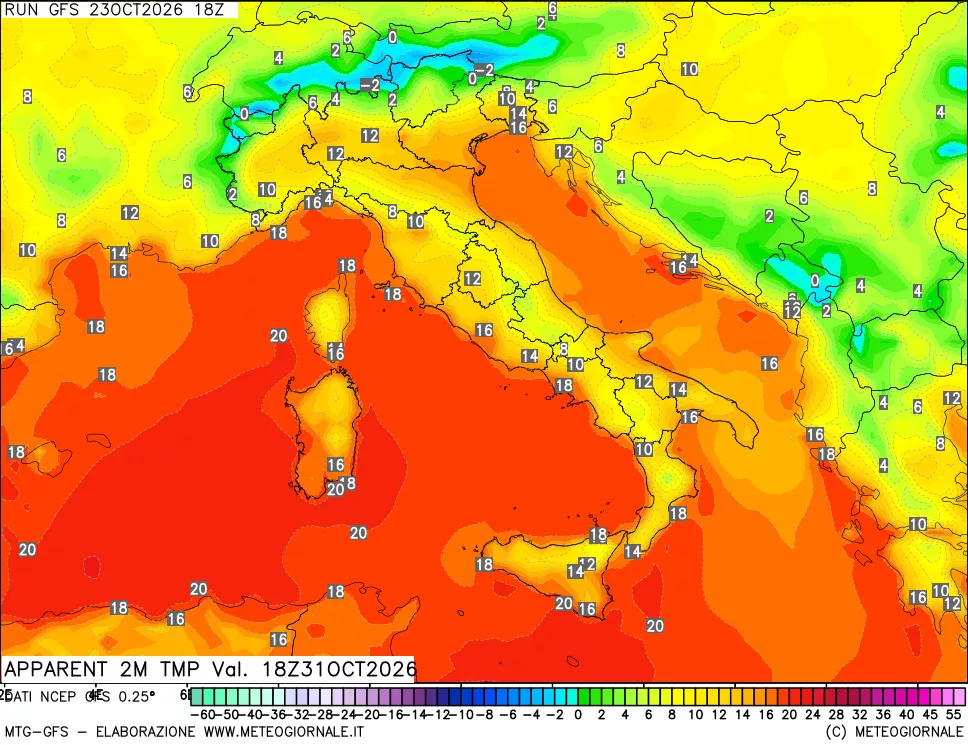 mappa Temp percepita