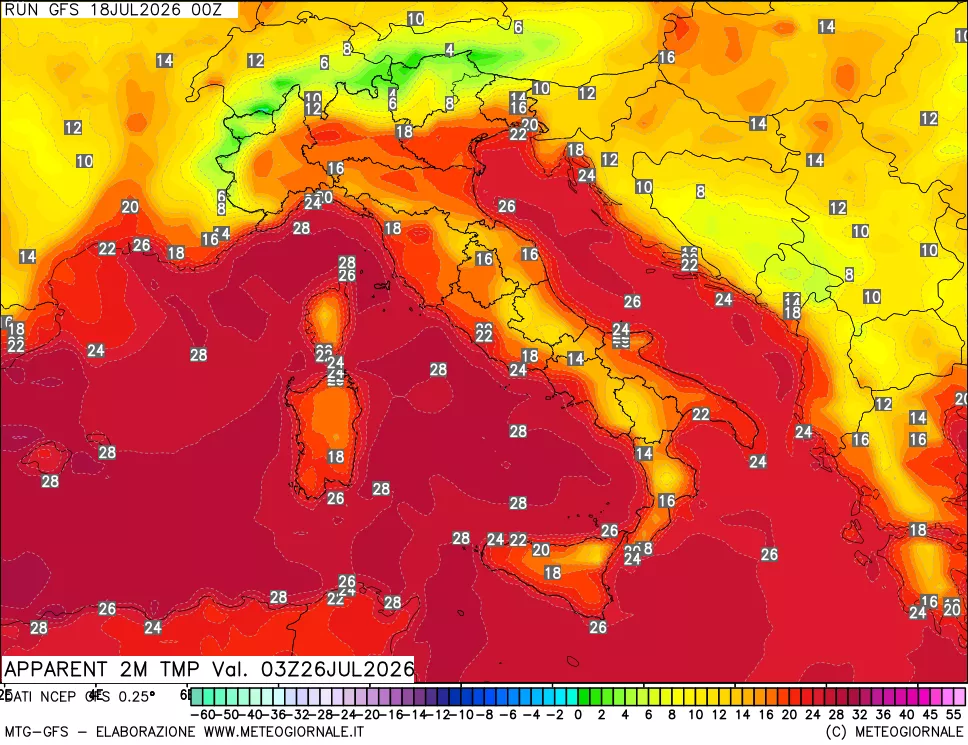 mappa Temp percepita