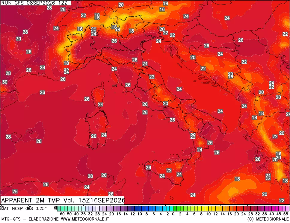 mappa Temp percepita