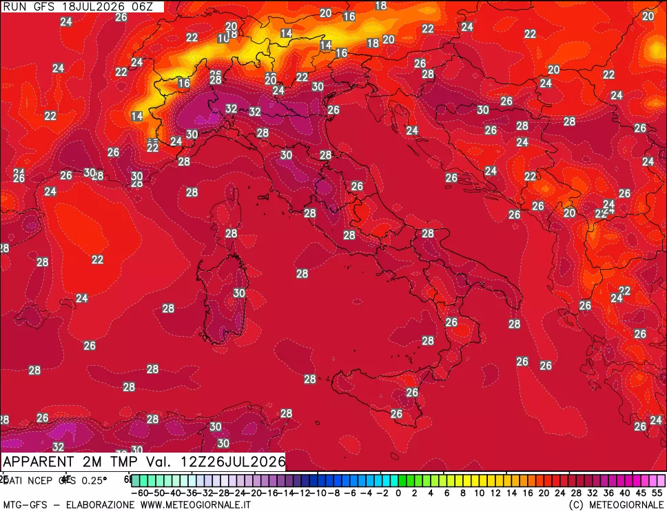 mappa Temp percepita