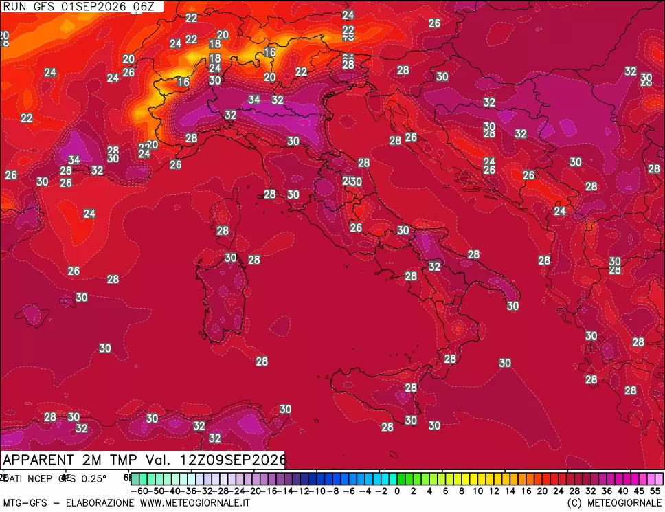 mappa Temp percepita