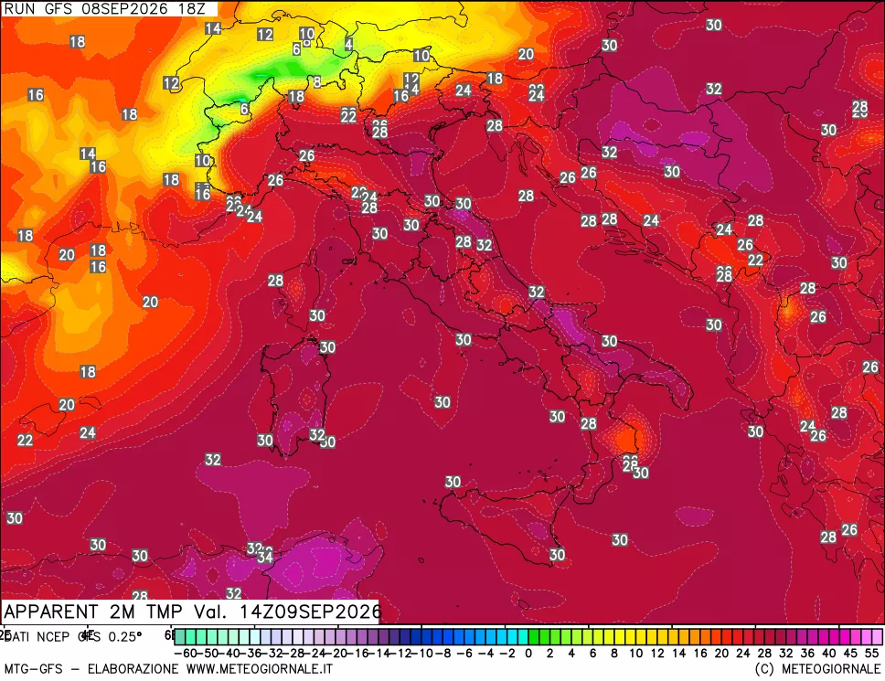 mappa Temp percepita