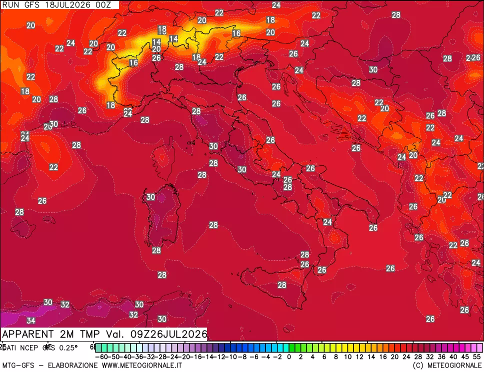 mappa Temp percepita