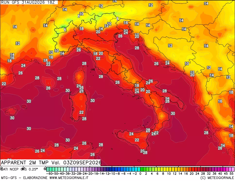 mappa Temp percepita