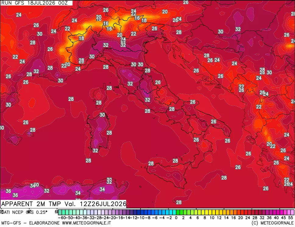 mappa Temp percepita