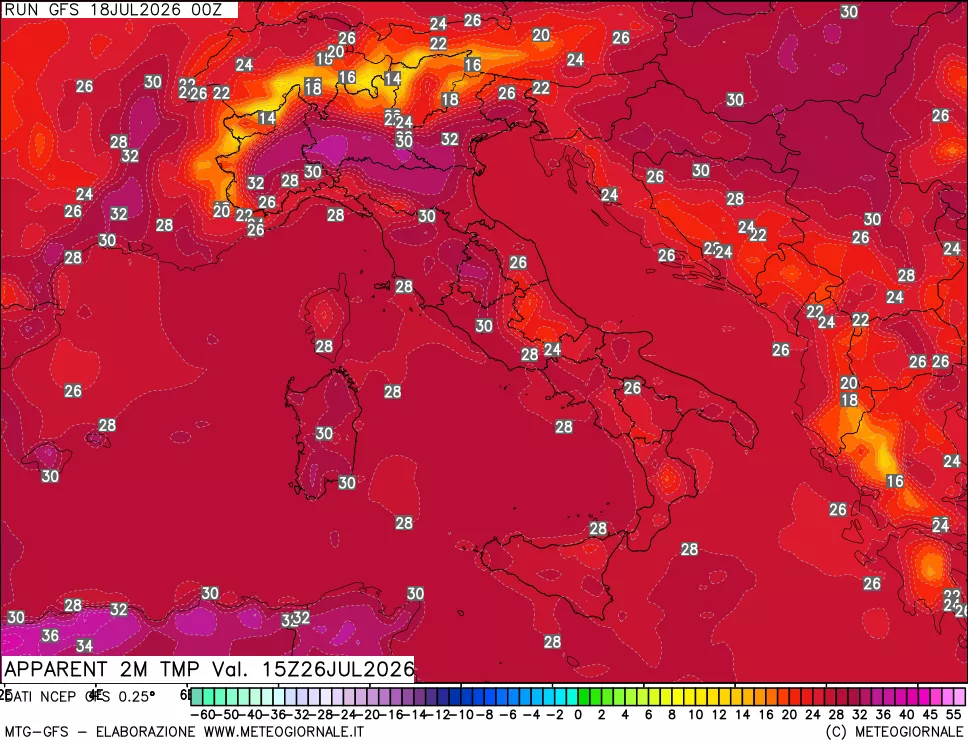 mappa Temp percepita