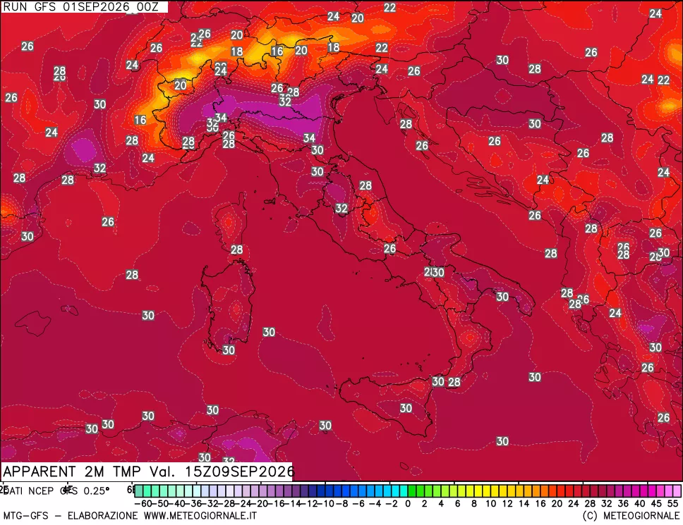 mappa Temp percepita