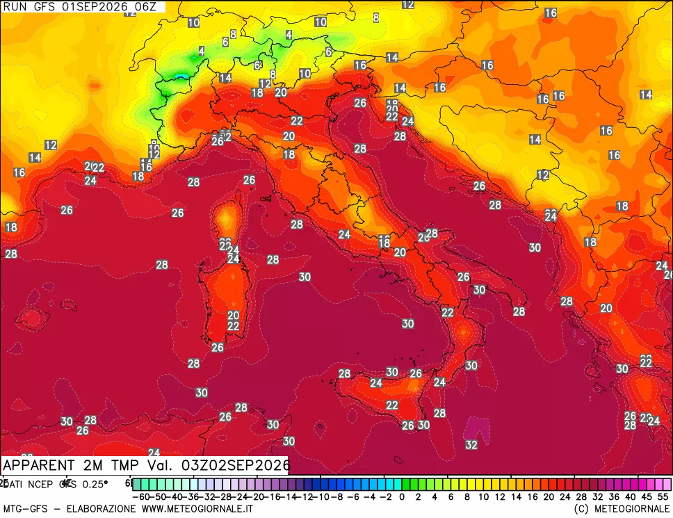 mappa Temp percepita