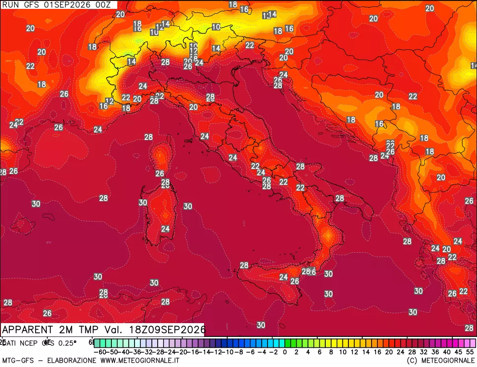 mappa Temp percepita