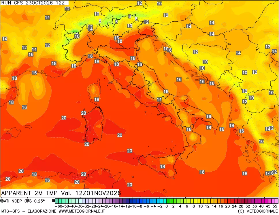 mappa Temp percepita