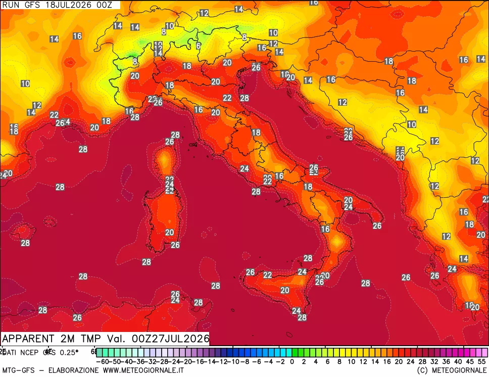 mappa Temp percepita
