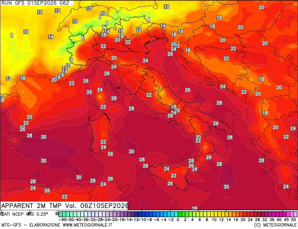 mappa Temp percepita