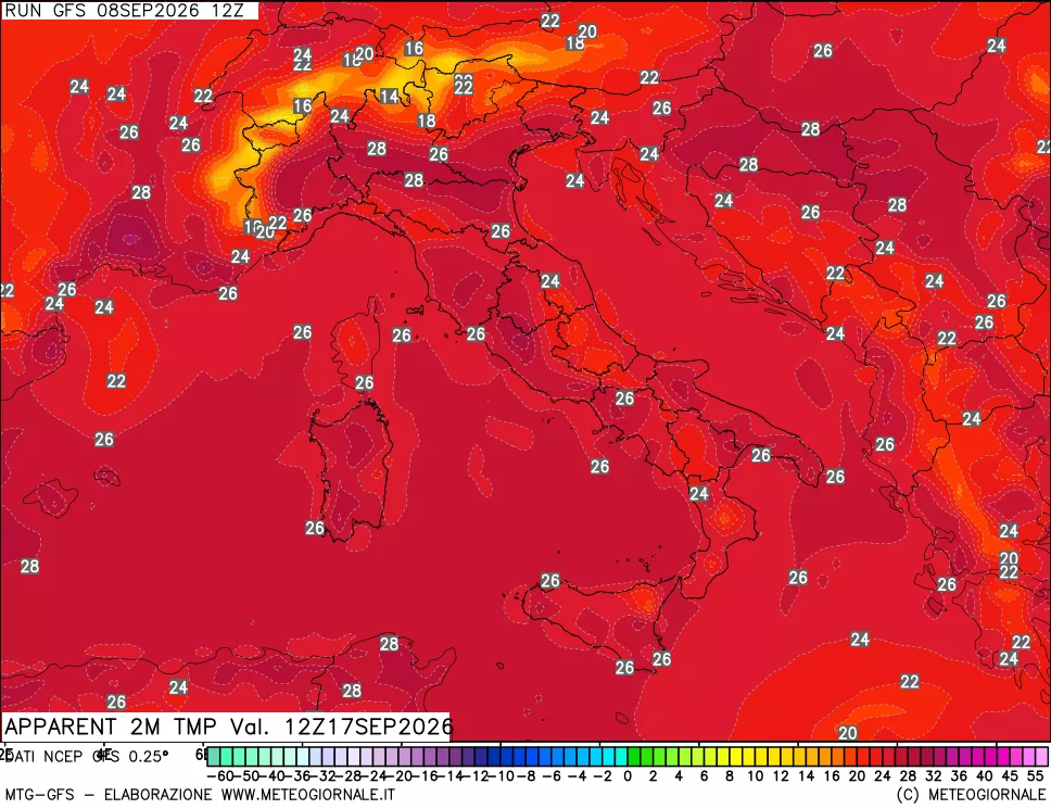 mappa Temp percepita