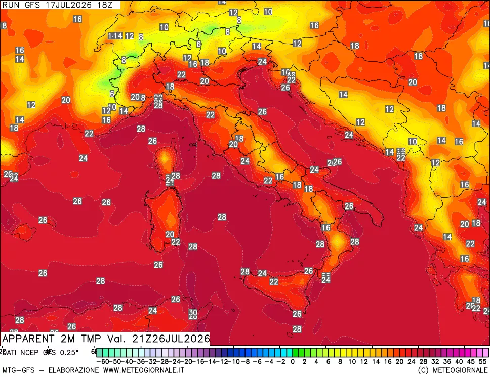 mappa Temp percepita