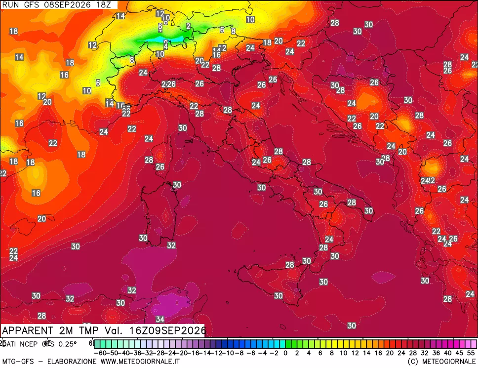 mappa Temp percepita