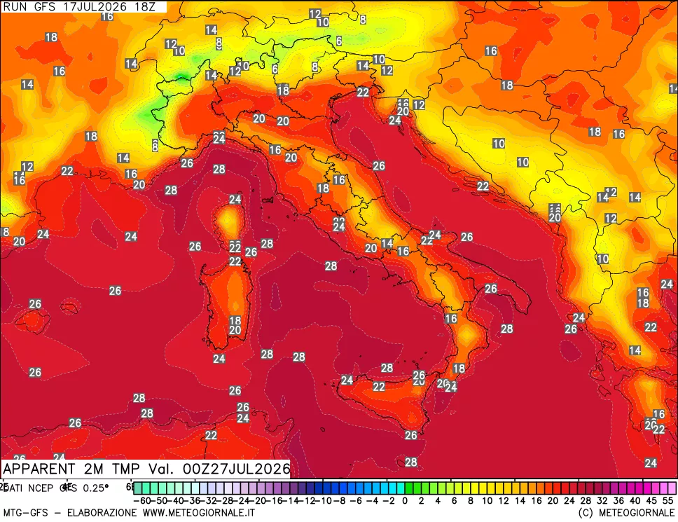 mappa Temp percepita
