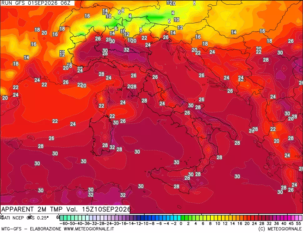 mappa Temp percepita