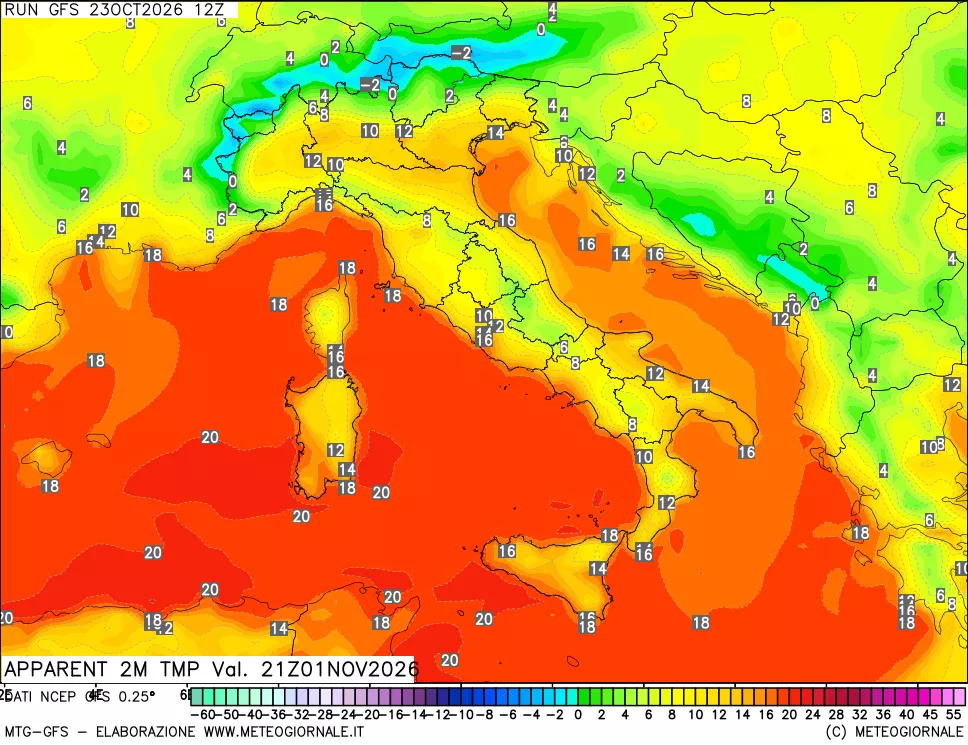 mappa Temp percepita