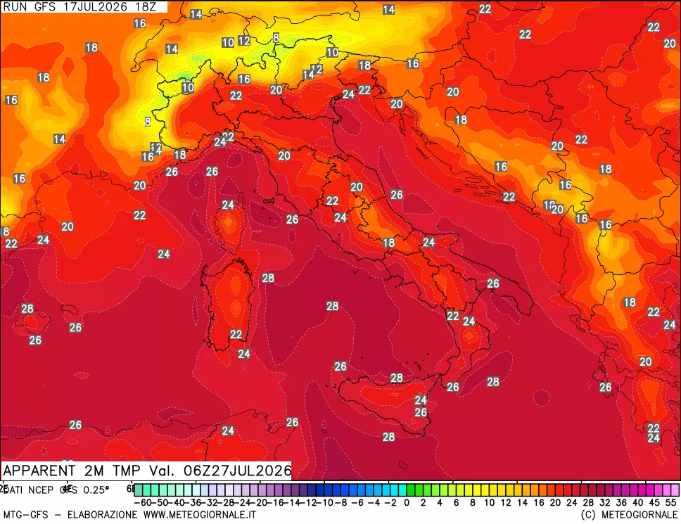 mappa Temp percepita