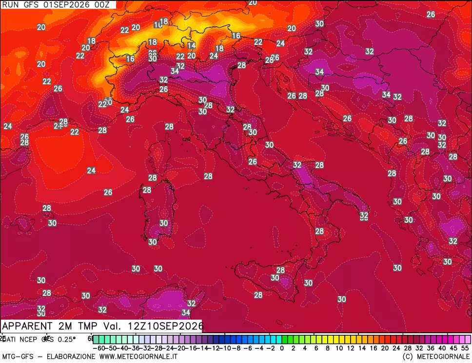 mappa Temp percepita