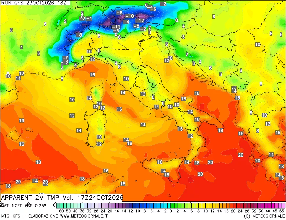 mappa Temp percepita